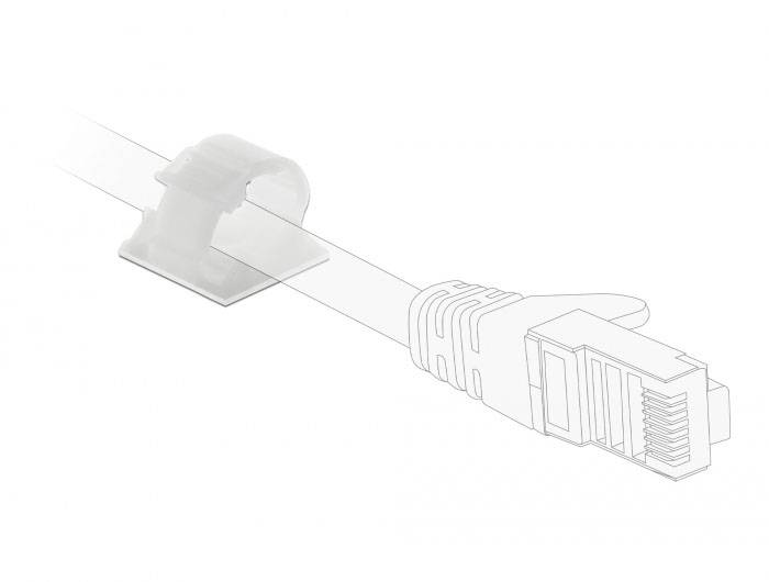Delock Kabel-Halteclips Nylon Weiß (L x B x H) 25.0 x 25 x 24.6 mm 10 St. 60178-3