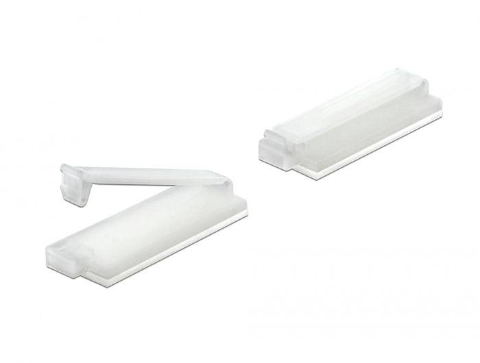 Delock Kabel-Halteclips Nylon Transparent (B x H) 10 mm x 3.9 mm 10 St. 60181-2