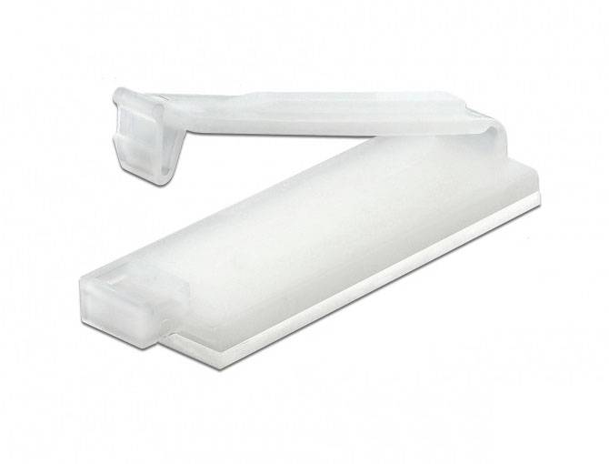 Delock Kabel-Halteclips Nylon Transparent (L x B x H) 28.6 x 10 x 5 mm 10 St. 60182-1