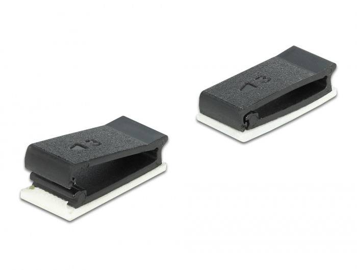 Delock Kabel-Halteclips Nylon Schwarz (B x H) 8 mm x 4 mm 10 St. 60185-2
