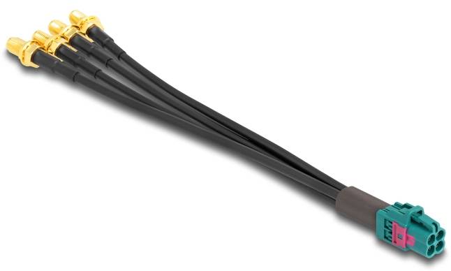 Delock WLAN-Antennen Anschlusskabel [1x Fakra-Buchse - 4x SMA-Buchse] 0.2 m Schwarz