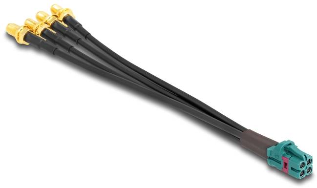 Delock WLAN-Antennen Anschlusskabel [1x Fakra-Buchse - 4x SMA-Buchse] 0.2 m Schwarz