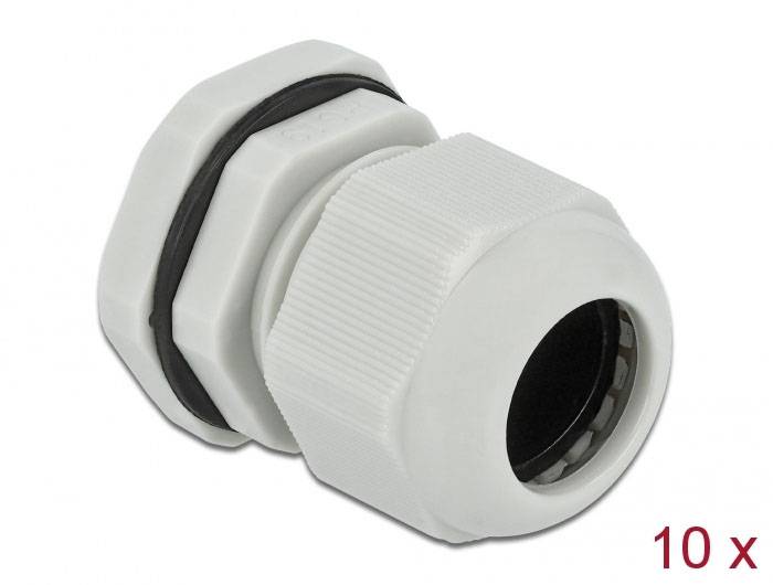Delock 60221 Kabelverschraubung wasserdicht Kunststoff Grau 10 St.-1