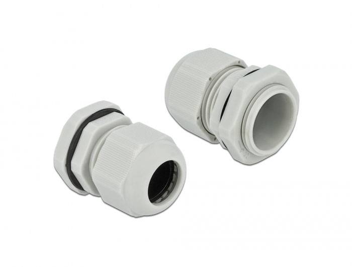 Delock 60221 Kabelverschraubung wasserdicht Kunststoff Grau 10 St.-2
