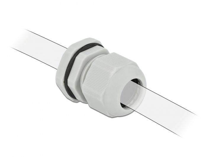 Delock 60221 Kabelverschraubung wasserdicht Kunststoff Grau 10 St.-4