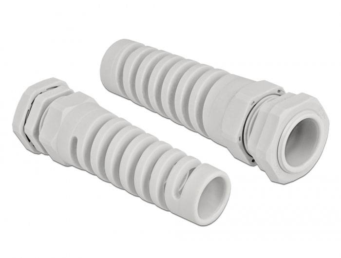Delock 60350 mit Biegeschutzspirale PG21 Kunststoff Grau 1 St.-2