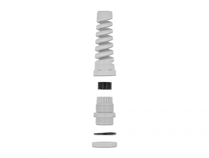 Delock 60350 mit Biegeschutzspirale PG21 Kunststoff Grau 1 St.-3