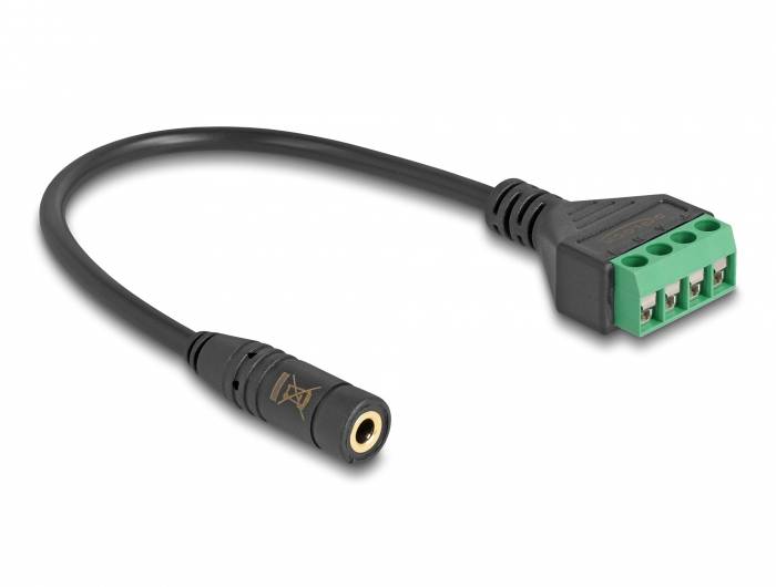 Delock 66295 Klinke Audio Anschlusskabel [1x Klinkenbuchse 3.5 mm - 1x Buchse] 0.2 m Schwarz, Grün-2