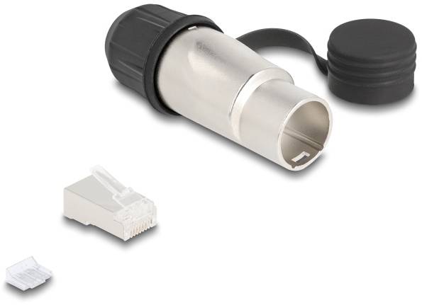 Delock 67056 RJ45 Modularer Stecker zur Eigenmontage Cat.6A mit robusten Kabelsteckergehäuse und Schutzkappe passend für-2