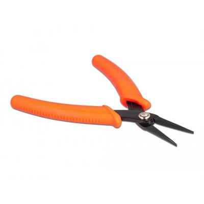Eine kleine, orange Schere mit geraden Klingen. Sie eignet sich für präzise Schneidarbeiten.