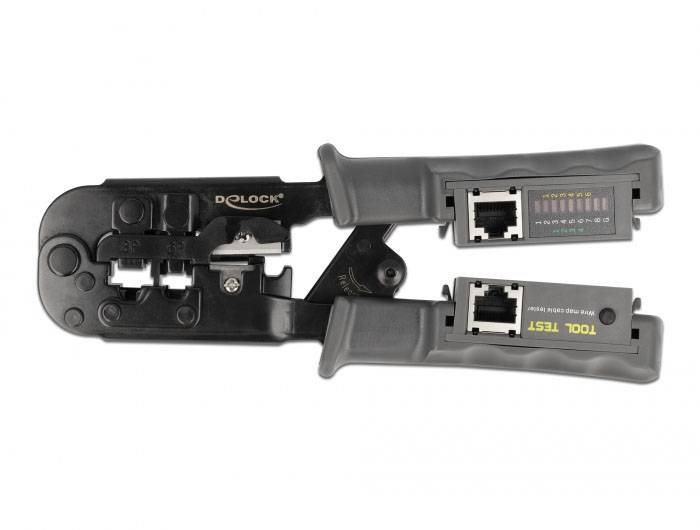 Delock 90510 90510 Multifunktionszange Modularstecker (Westernstecker) Inkl. Abisolierwerkzeug RJ45-3