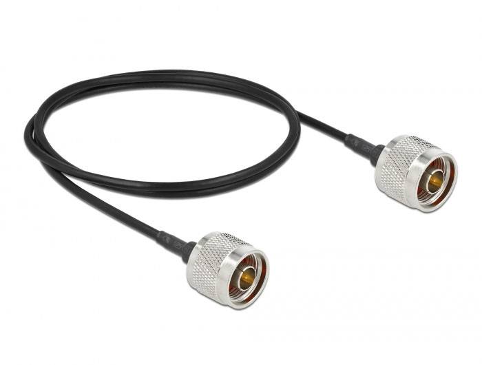 Delock WLAN-Antennen Anschlusskabel [1x N-Stecker - 1x N-Stecker] 1 m Schwarz-0