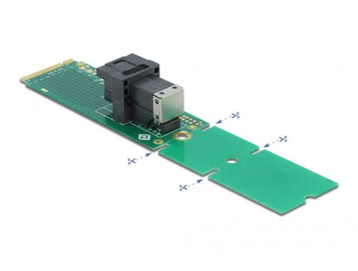 Delock Seriell Adapter [1x M.2 Key M-Stecker - 1x Mini-SAS-Buchse (SFF-8643)] Grün-2