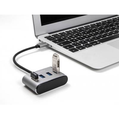 Delock 63190 USB-Hub 4 Port USB-A USB 3.1 Gen1 5 GBit/s Schwarz 63190-2