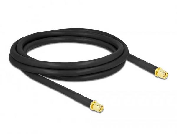 Delock WLAN-Antennen Anschlusskabel [1x SMA-Stecker - 1x SMA-Stecker] 2 m Schwarz