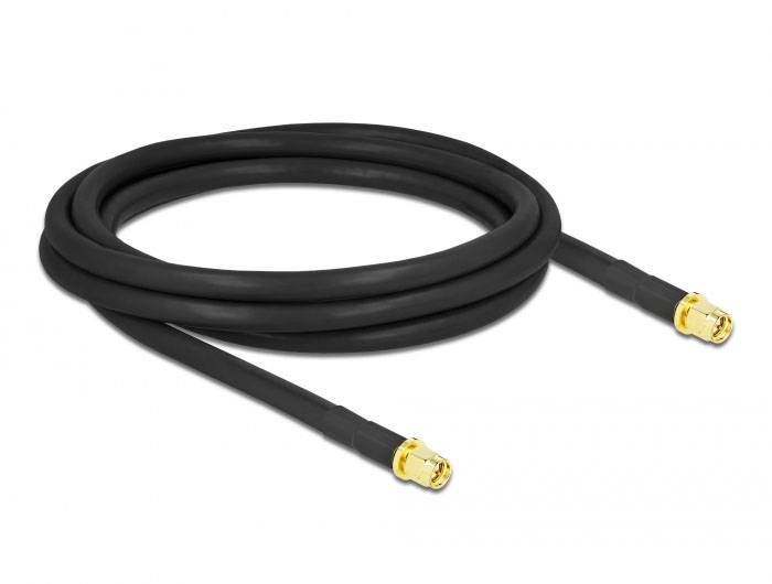 Delock WLAN-Antennen Anschlusskabel [1x SMA-Stecker - 1x SMA-Stecker] 2 m Schwarz-1