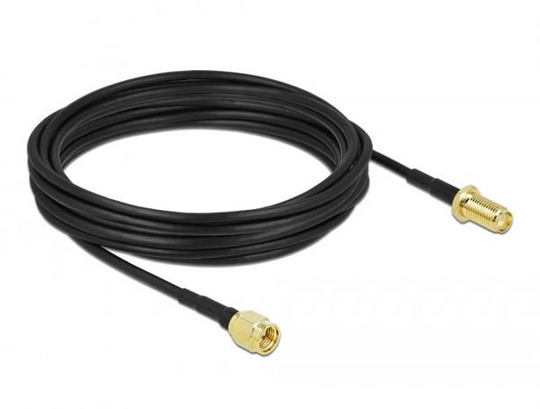 Delock WLAN-Antennen Anschlusskabel [1x SMA-Stecker - 1x SMA-Buchse] 7.5 m Schwarz