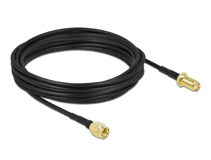 Delock WLAN-Antennen Anschlusskabel [1x SMA-Stecker - 1x SMA-Buchse] 7.5 m Schwarz-1