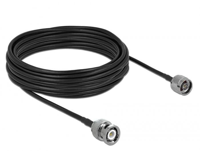 Delock WLAN-Antennen Anschlusskabel [1x BNC-Stecker - 1x N-Stecker] 10 m Schwarz, Grau