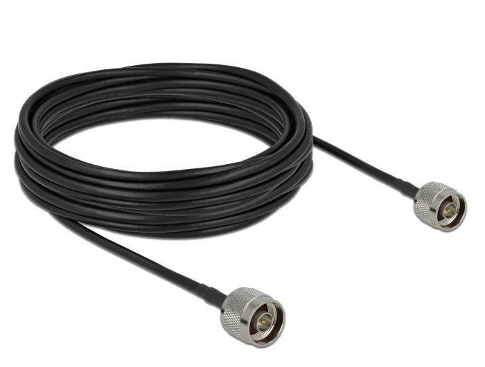 Delock WLAN-Antennen Anschlusskabel [1x N-Stecker - 1x N-Stecker] 10 m Schwarz, Grau
