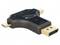'Adapter mit HDMI-, USB-C- und DisplayPort-Anschlüssen, geeignet zum Verbinden verschiedener Video- und Audioquellen mit Displays.'