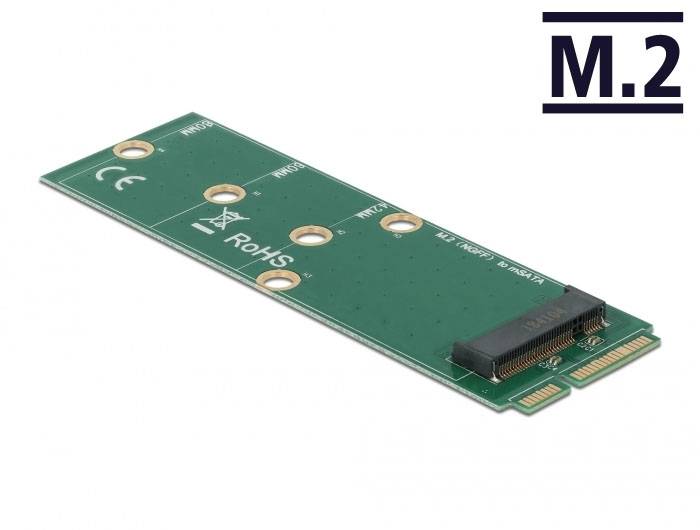 Delock Seriell Adapter [1x M.2 Key B-Buchse - 1x mSATA-Stecker] Mehrfarbig-3