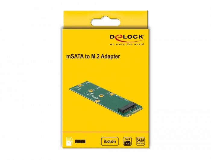 Delock Seriell Adapter [1x M.2 Key B-Buchse - 1x mSATA-Stecker] Mehrfarbig-5