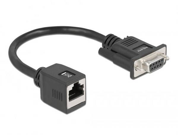 Delock Seriell Adapter [1x D-SUB-Buchse 9pol. - 1x RJ45-Buchse] 20 cm Schwarz
