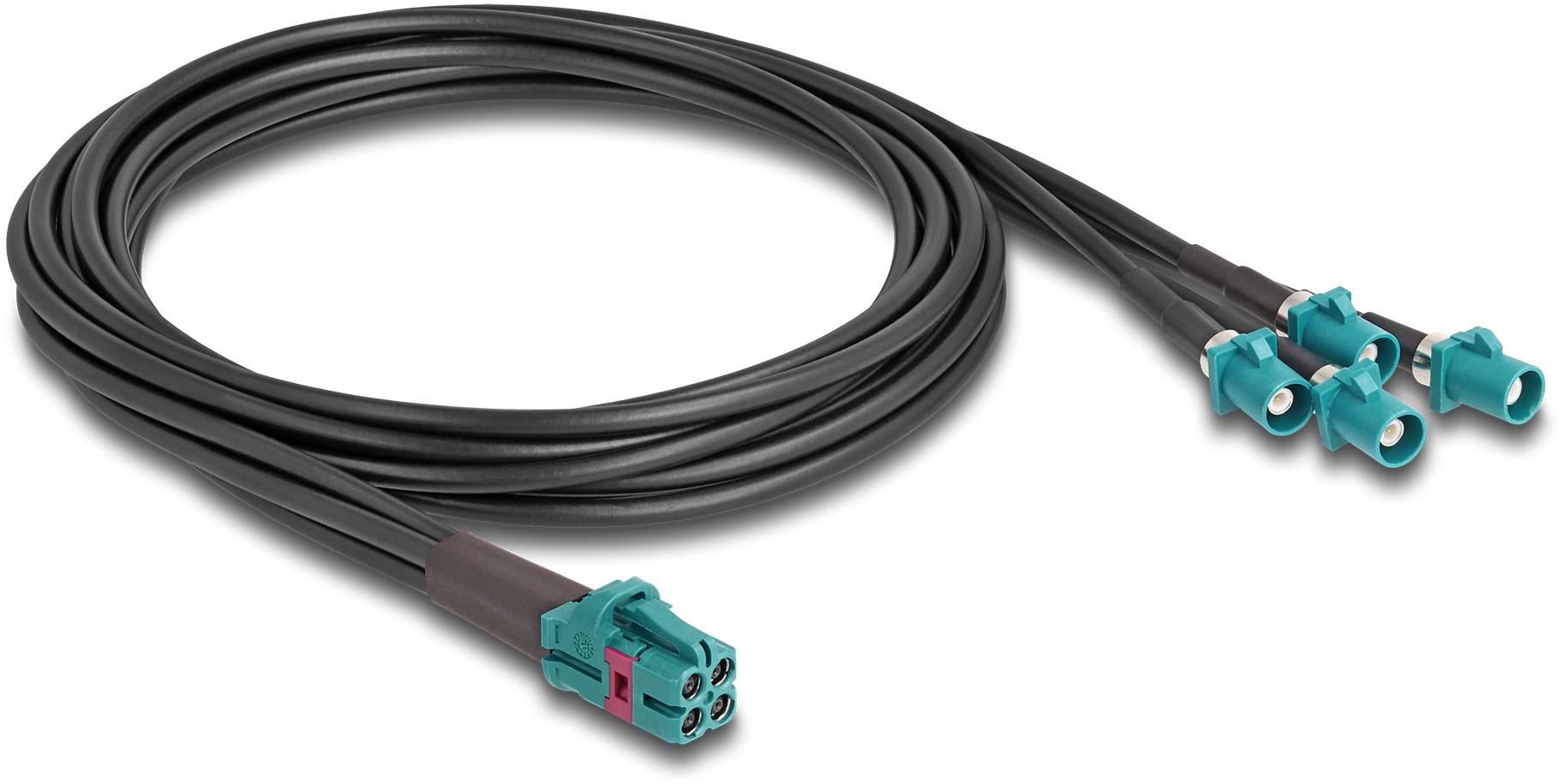 Delock WLAN-Antennen Anschlusskabel [1x Fakra-Buchse - 4x Fakra-Stecker] 1 m Schwarz, Blau-1