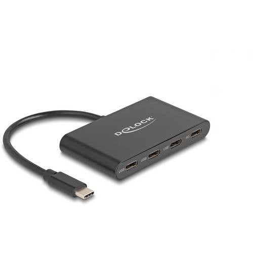 Thumbnail - Delock 64174 USB-Hub 4 Port USB-C® USB 3.2 Gen1 5 GBit/s mit USB-C® Stecker Schwarz 64174