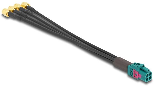 Delock WLAN-Antennen Anschlusskabel [1x Fakra-Buchse - 4x SMA-Stecker] 0.2 m Schwarz