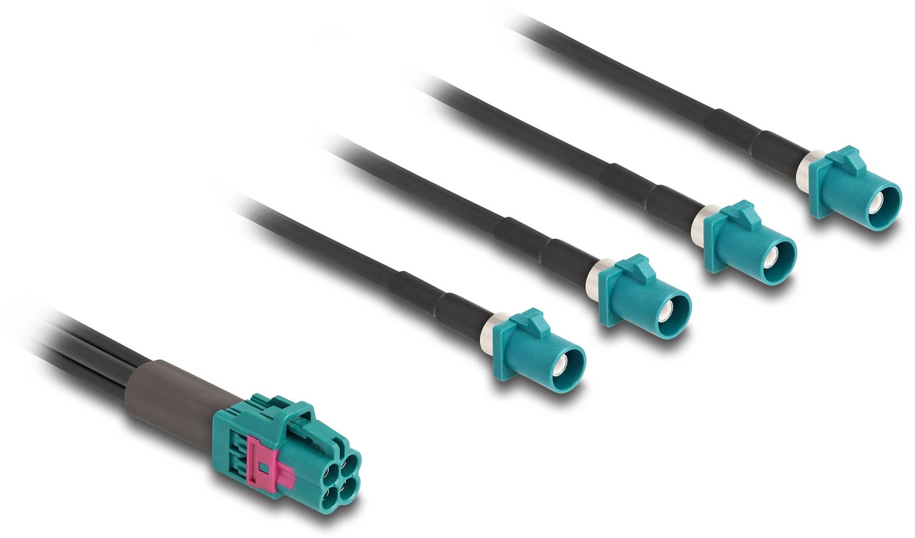 Delock WLAN-Antennen Anschlusskabel [1x Fakra-Buchse - 4x Fakra-Stecker] 1 m Schwarz, Blau-2