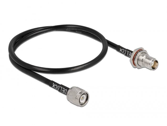 Delock WLAN-Antennen Anschlusskabel [1x TNC-Stecker - 1x TNC-Buchse] 0.6 m Schwarz-1