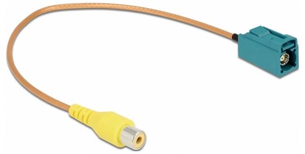 Delock Koaxial Kamera Anschlusskabel [1x Fakra-Buchse - 1x Cinch-Buchse] 32 cm Wasserblau