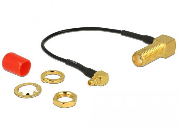 Delock WLAN-Antennen Anschlusskabel [1x SMA-Buchse - 1x MMCX-Stecker] 0.1 m Schwarz