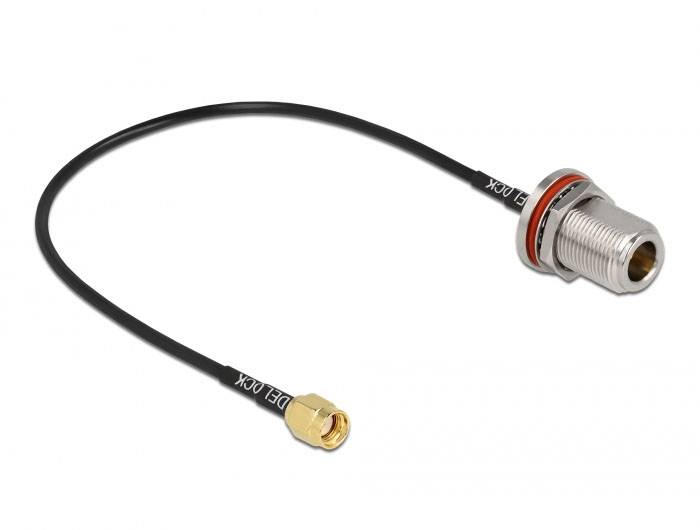 Delock WLAN-Antennen Anschlusskabel [1x RPSMA-Stecker - 1x N-Buchse] 0.3 m Schwarz-1