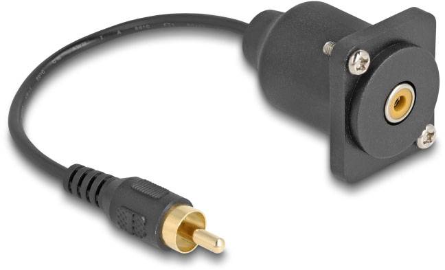 Delock 88152 Cinch Audio Anschlusskabel [1x Cinch-Stecker - 1x Cinch-Buchse] 0.2 m Schwarz