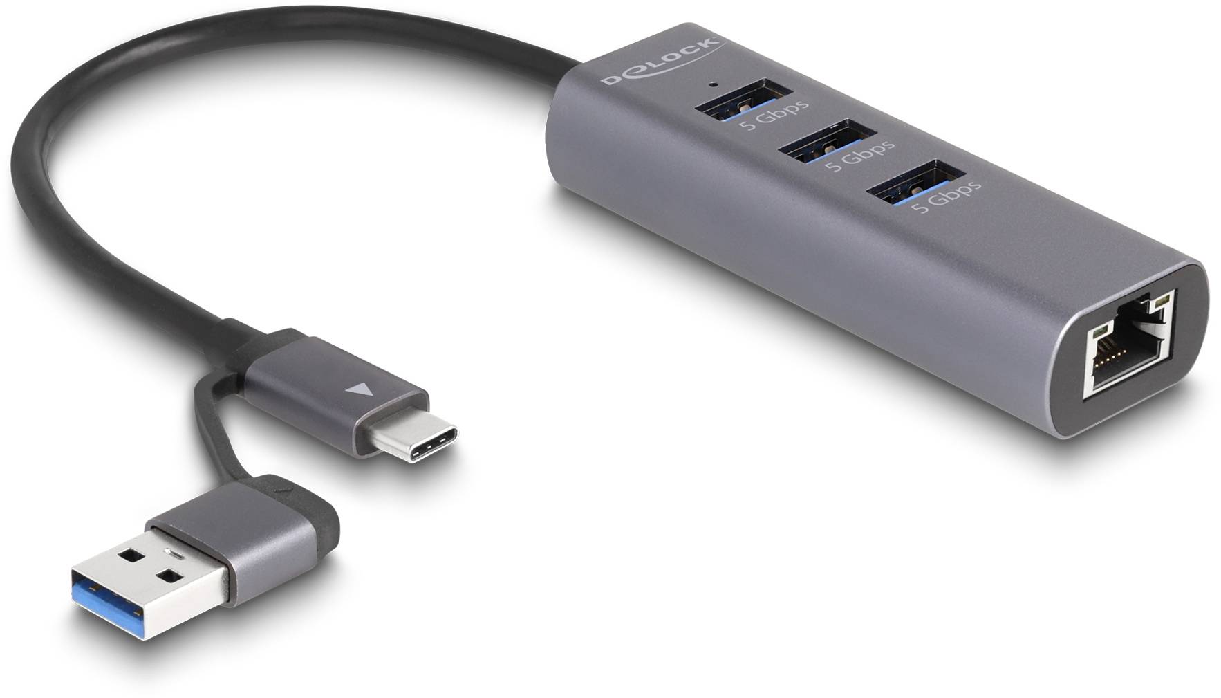 Delock 64282 Hub multiporta USB-C ® (USB 3.2 Gen 1) Grigio