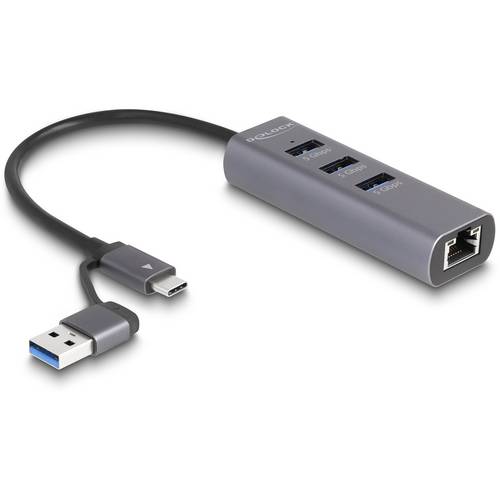 Delock 64282 USB-C® (USB 3.2 Gen 1) Multiport Hub Grau