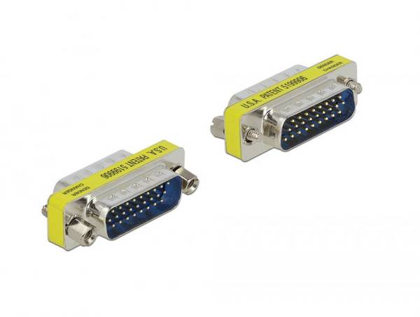 Delock 65112 VGA Adapter [1x D-SUB-Stecker 25pol. - 1x D-SUB-Buchse 25pol.] Silber