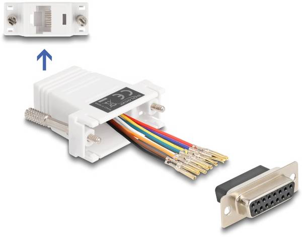 Delock 67111 VGA / RJ45 Adapter [1x D-SUB-Stecker 15pol. - 1x RJ45-Buchse] Weiß
