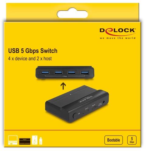 Delock 88066 USB 3.2 Gen 1-Umschalter (USB 3.0) Schwarz-3