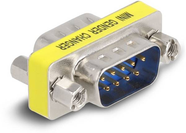 Delock 66464 VGA Adapter [1x D-SUB-Stecker 9pol. - 1x D-SUB-Stecker 9pol.] Silber, Gelb vergoldete Steckkontakte