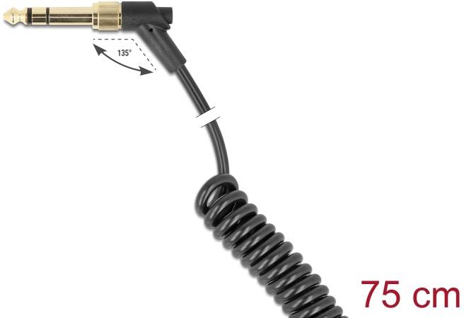 Delock 85777 Klinke Audio Anschlusskabel [1x Klinkenstecker 3.5 mm - 1x Klinkenstecker 3.5 mm] 0.75 m Schwarz-4