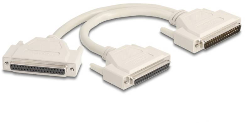 Delock 67161 VGA Adapter [1x D-SUB-Stecker 37pol. - 2x D-SUB-Buchse 37pol.] Beige 0.30 m