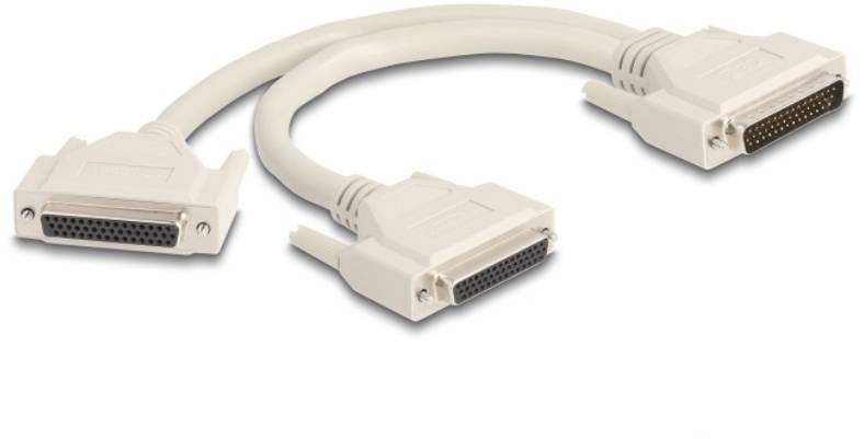 Delock 67172 VGA Adapter [1x D-SUB-Stecker 50pol. - 2x D-SUB-Buchse 50pol.] Beige 0.30 m