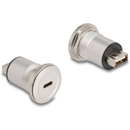 Thumbnail - USB 2.0 Type-C™ zu Typ-A Einbaubuchse Aluminium 88193 88193 Delock Inhalt: 1 St.
