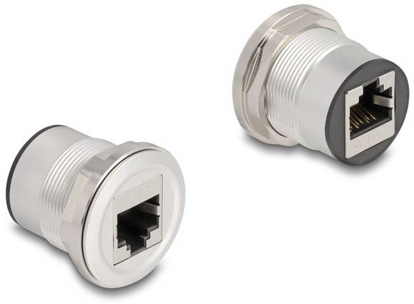 Delock 88190 RJ45 Einbaubuchse Kupplung Cat.6 STP Aluminium 88190     Schwarz, Silber 1 St.