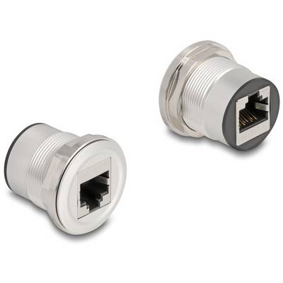 Delock 88190 RJ45 Einbaubuchse Kupplung Cat.6 STP Aluminium 88190 Schwarz, Silber 1 St.-1