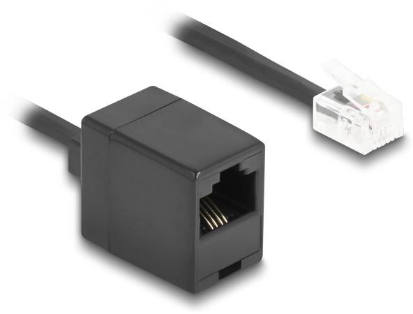 Thumbnail - Delock Telefon (analog) Anschlusskabel 1 m Schwarz